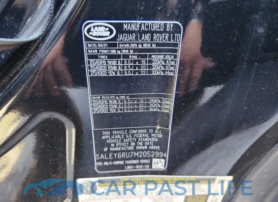 SALEY6RU7M2052994# 12