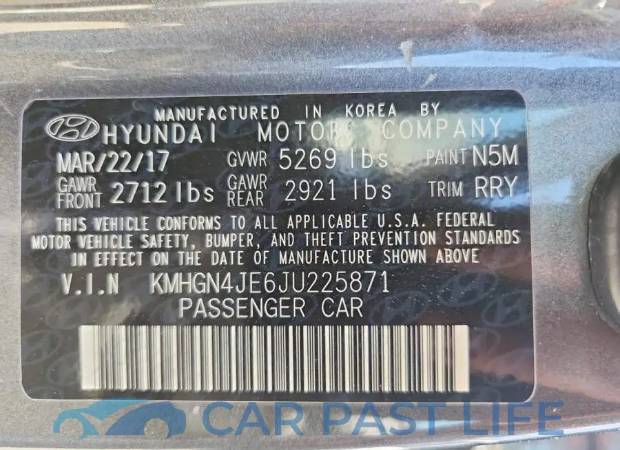 KMHGN4JE6JU225871# 12
