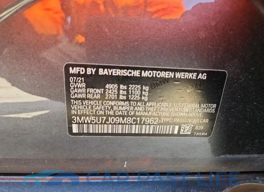 3MW5U7J09M8C17962# 12