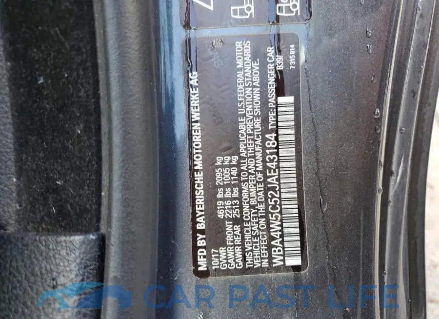 WBA4W5C52JAE43184# 12