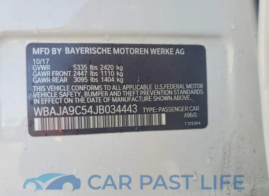 WBAJA9C54JB034443# 12