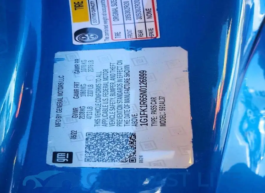 1G1FK1R65N0126999# 12