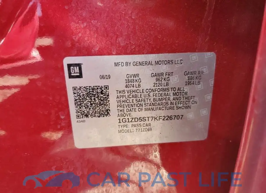 1G1ZD5ST7KF226707# 12