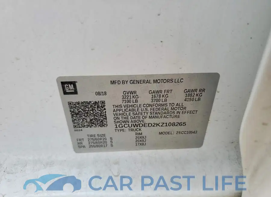 1GCUWDED2KZ108265# 12
