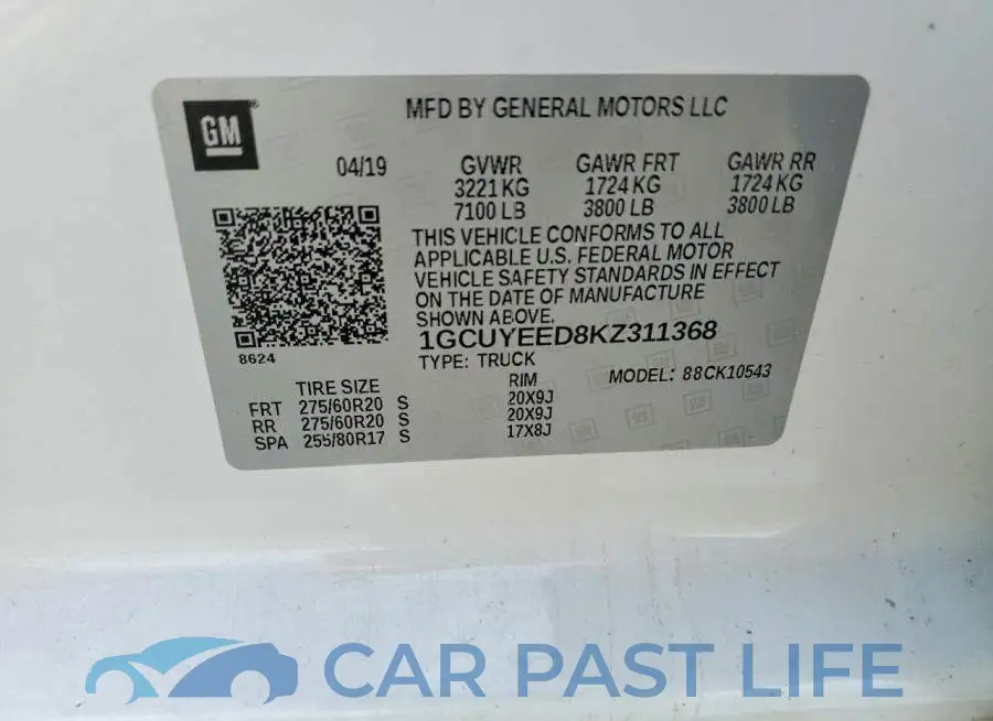 1GCUYEED8KZ311368# 12