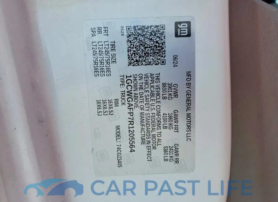 1GCWGAFP7R1205564# 13