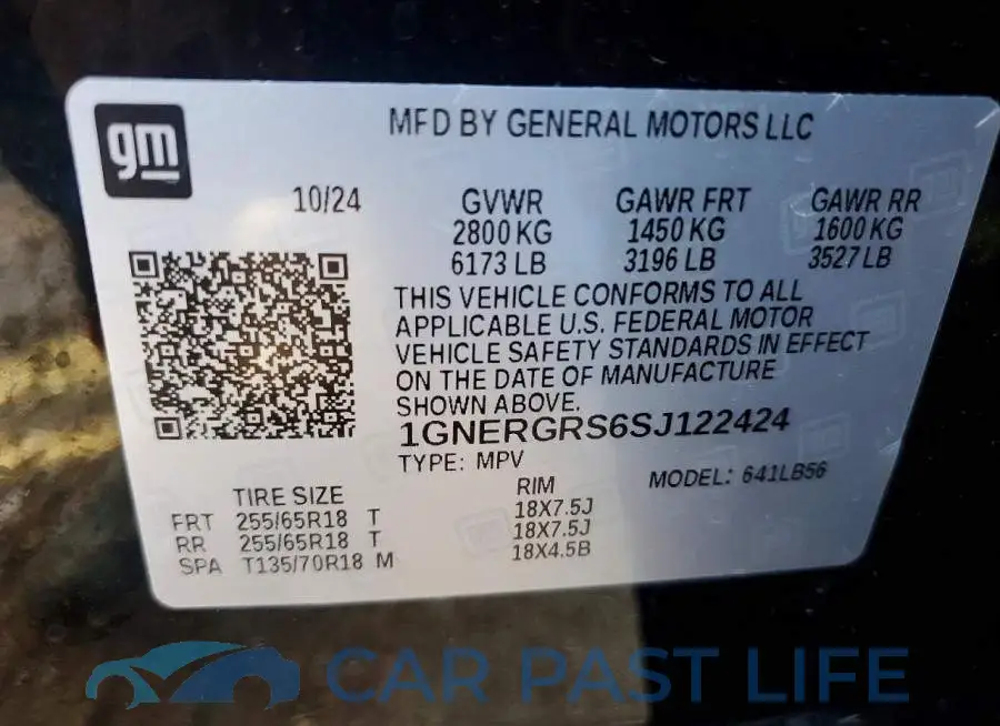 1GNERGRS6SJ122424# 13