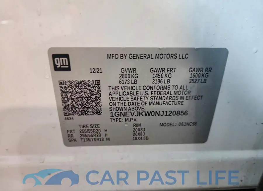 1GNEVJKW0NJ120856# 13