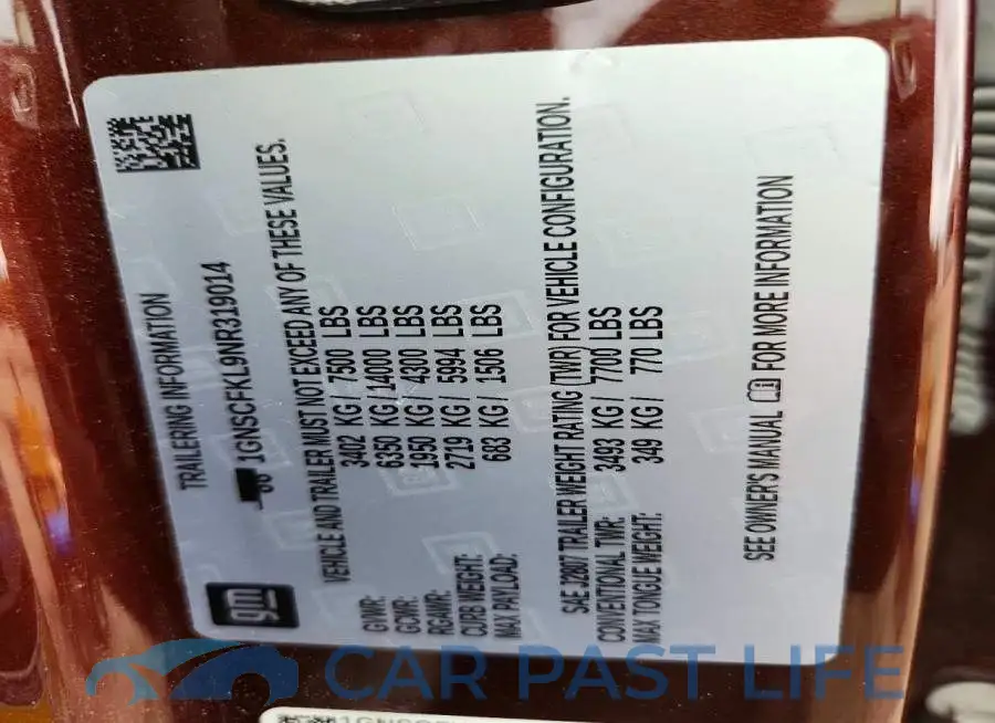 1GNSCFKL9NR319014# 12