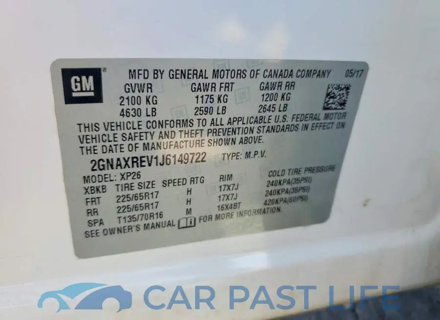 2GNAXREV1J6149722# 12