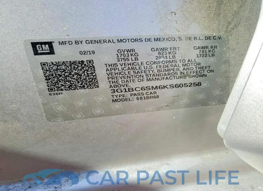 3G1BC6SM6KS605258# 12