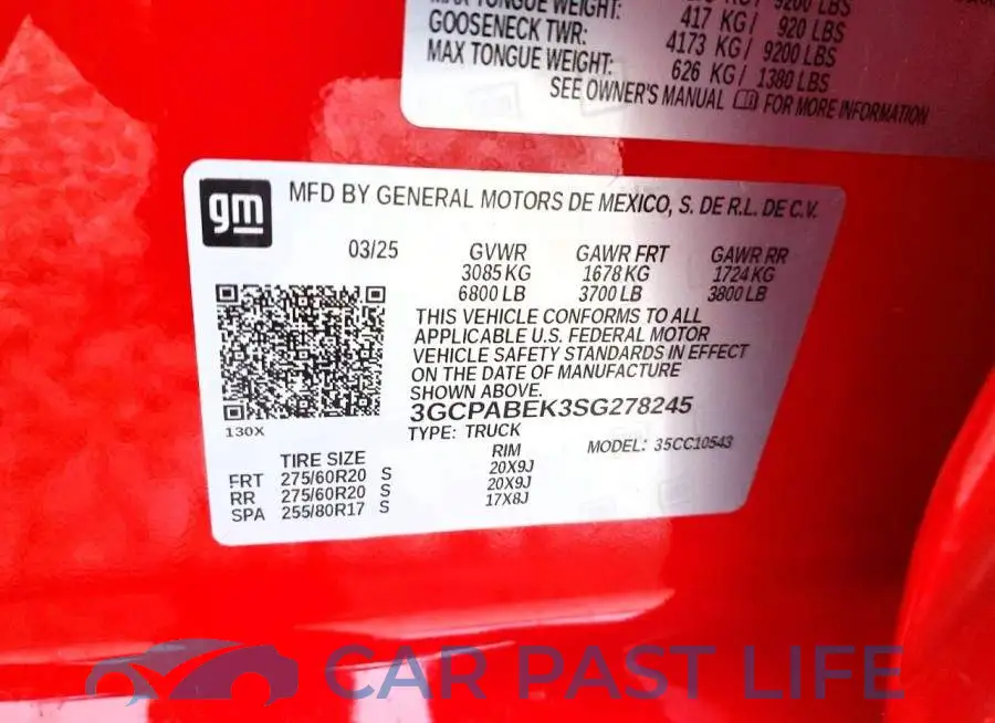 3GCPABEK3SG278245# 13