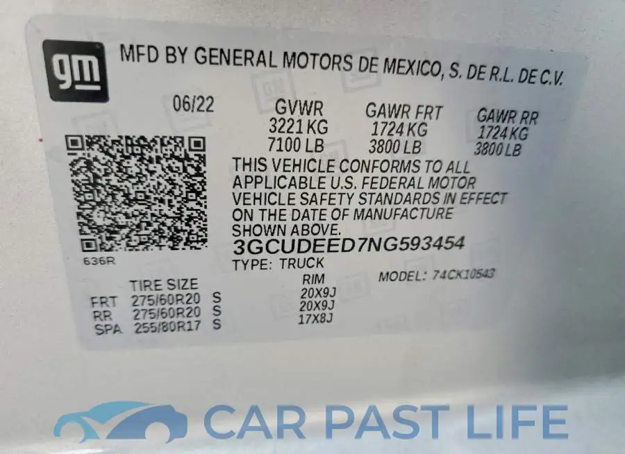 3GCUDEED7NG593454# 13