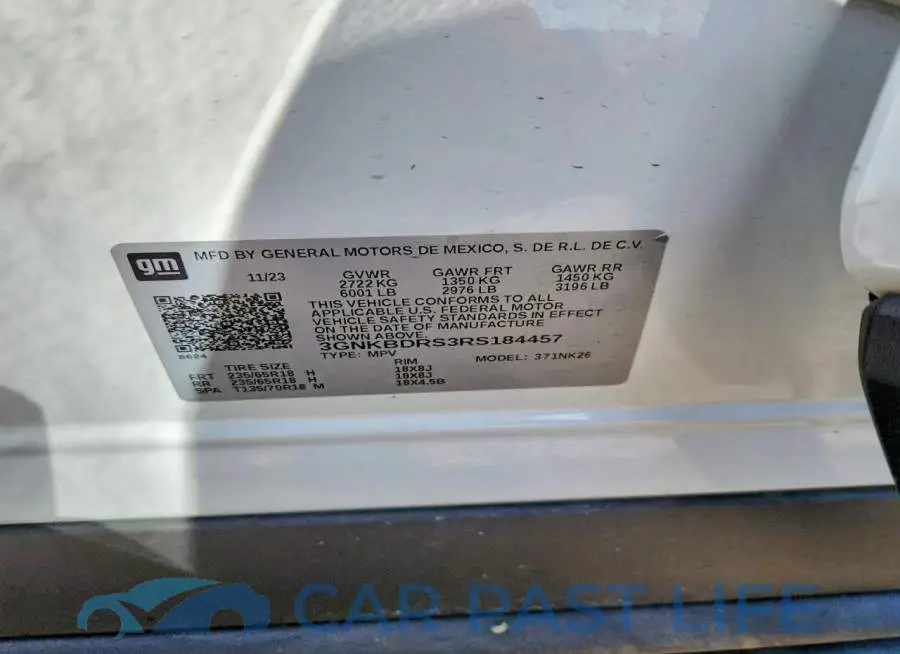 3GNKBDRS3RS184457# 14