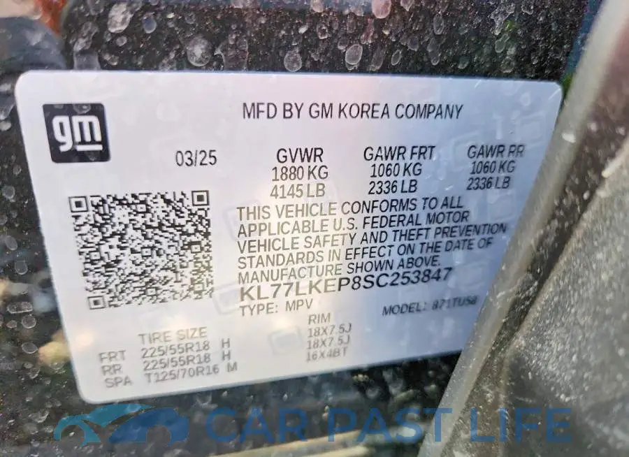 KL77LKEP8SC253847# 13