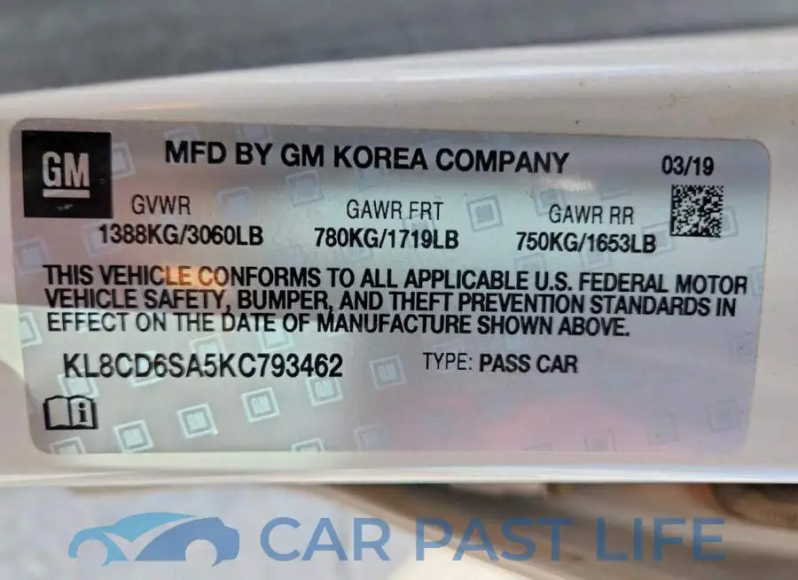 KL8CD6SA5KC793462# 12