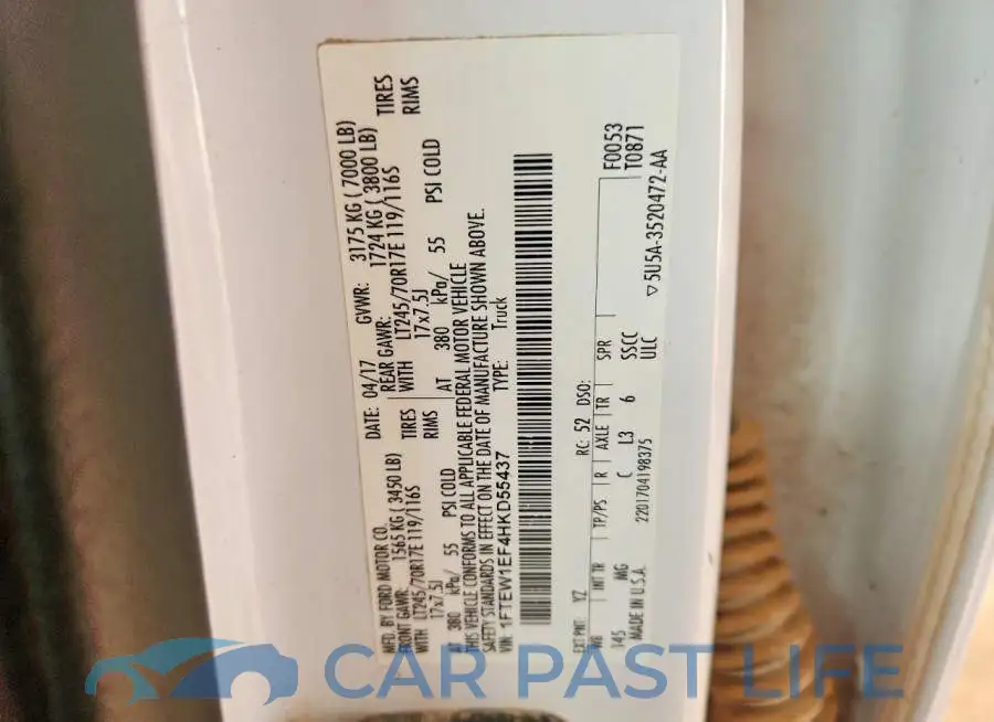 1FTEW1EF4HKD55437# 12