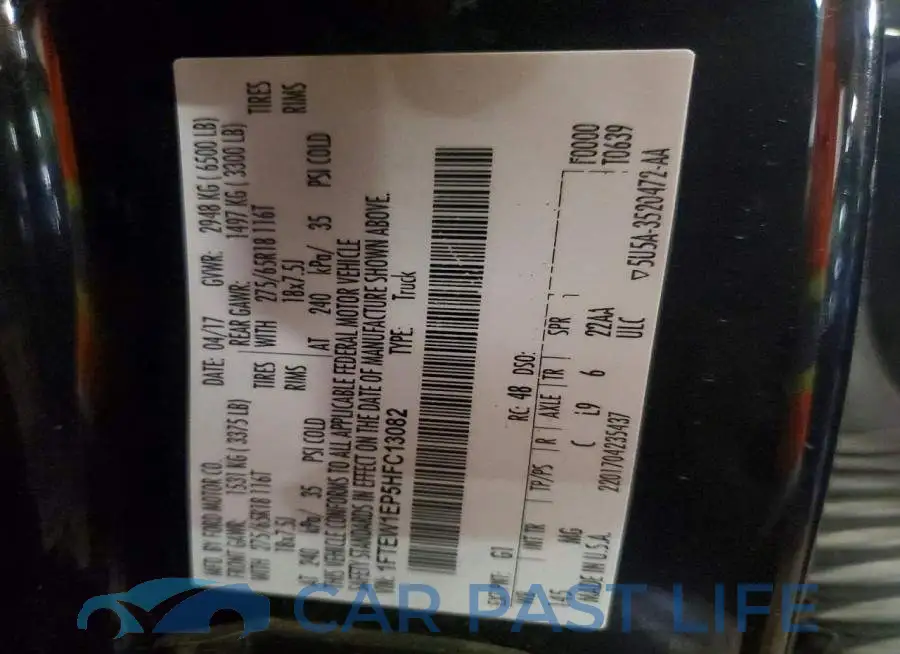 1FTEW1EP5HFC13082# 12