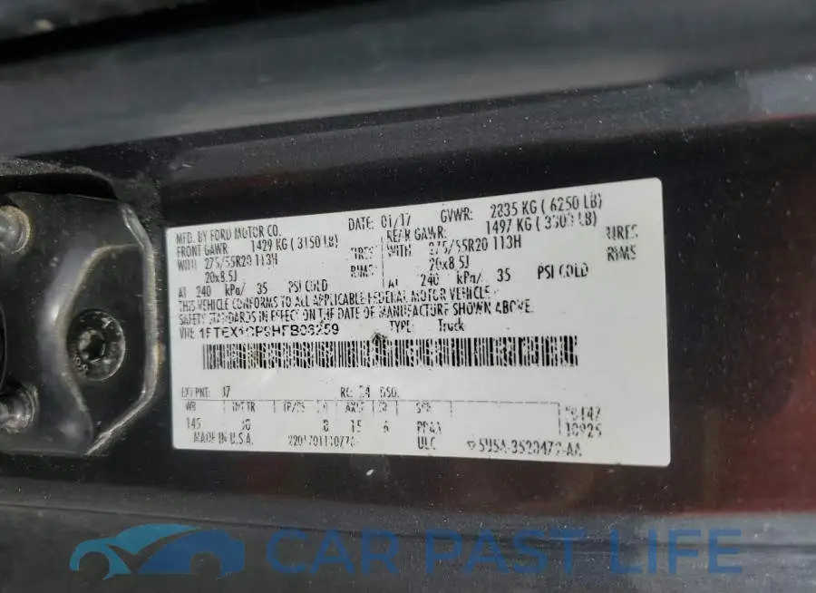 1FTEX1CP9HFB06259# 12