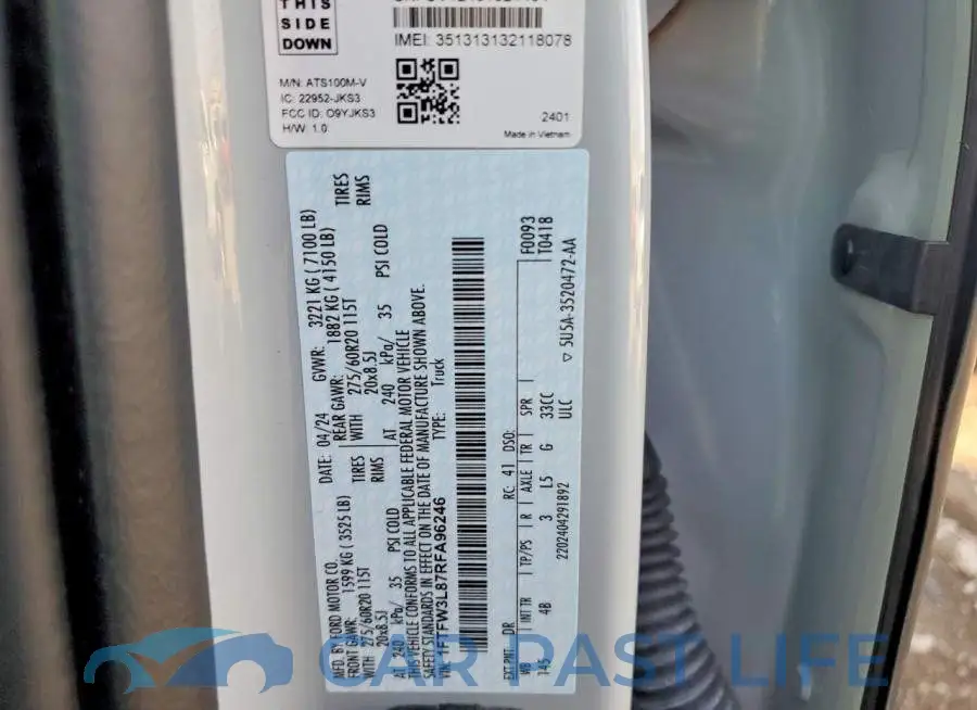 1FTFW3L87RFA96246# 12