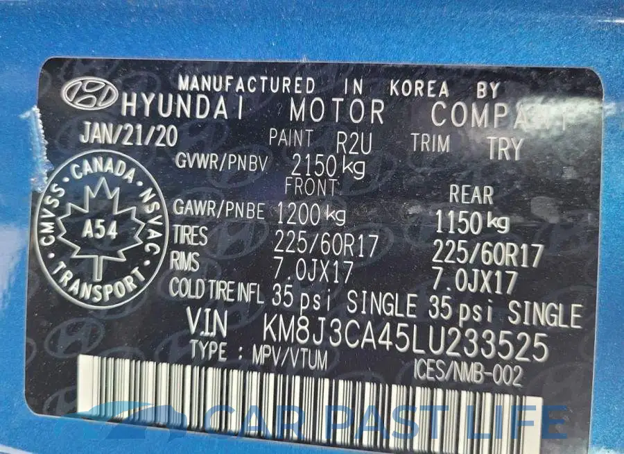 KM8J3CA45LU233525# 10