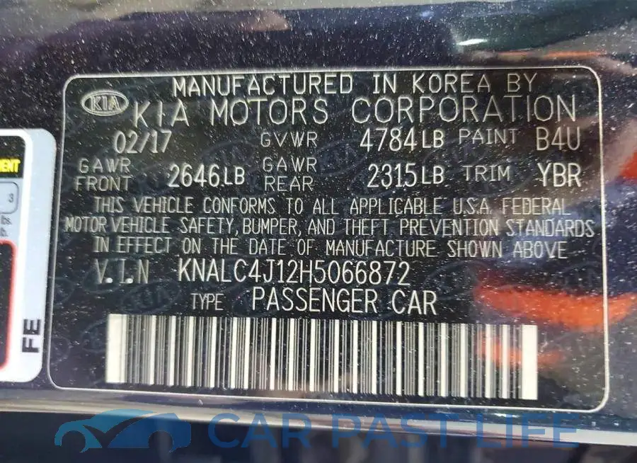 KNALC4J12H5066872# 12