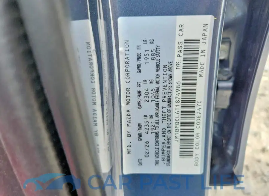 JM1BPBCL6T1874986# 12