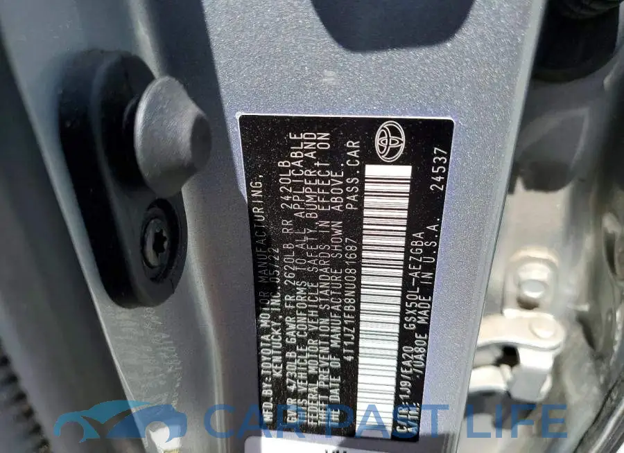 4T1JZ1FB8NU081687# 12