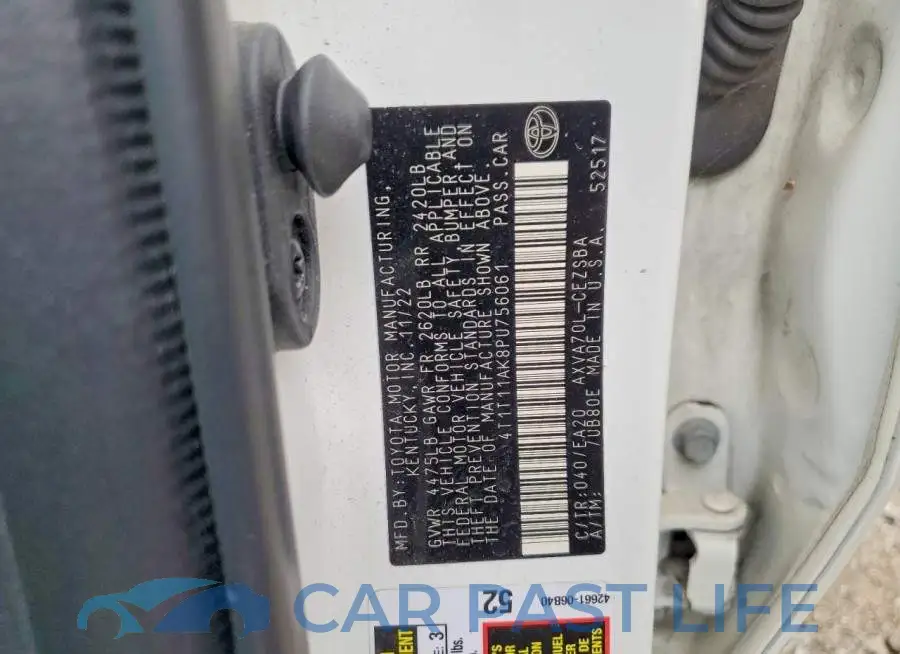 4T1T11AK8PU756061# 12