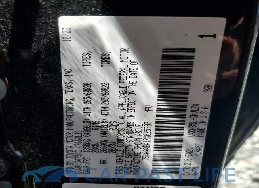 7SVAAABA1RX025707# 13