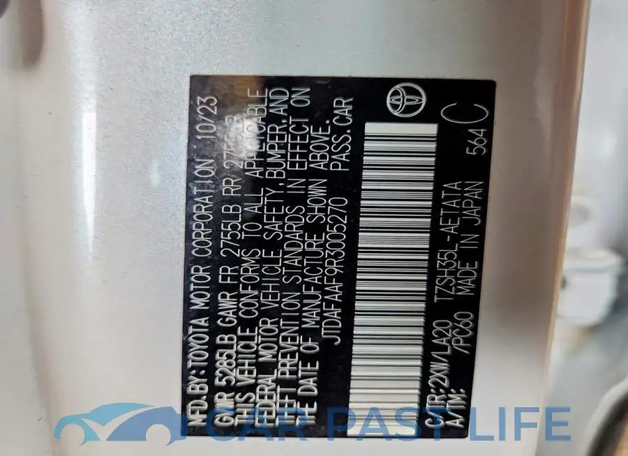 JTDAFAAF9R3005270# 12