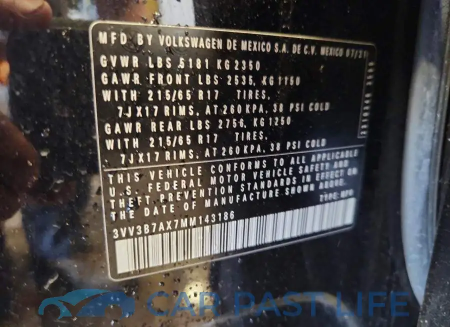3VV3B7AX7MM143186# 14