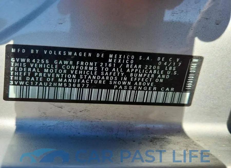3VWC17AU2HM536877# 12