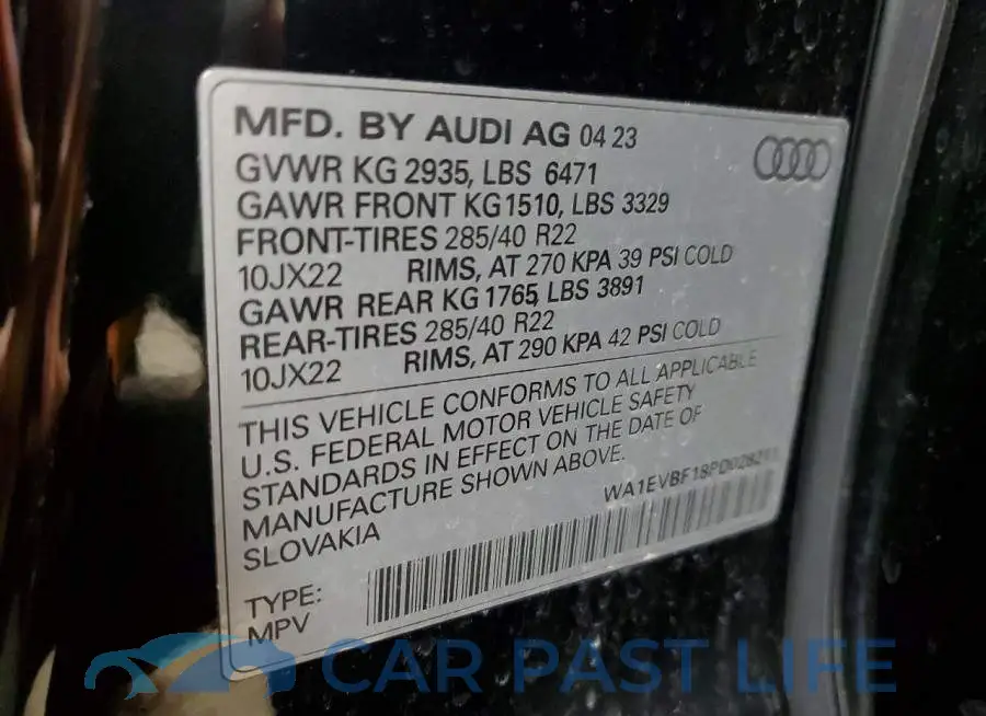 WA1EVBF18PD028211# 13