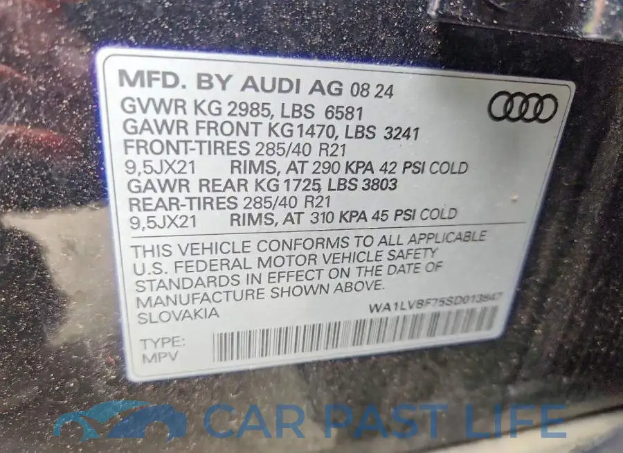 WA1LVBF75SD013847# 13
