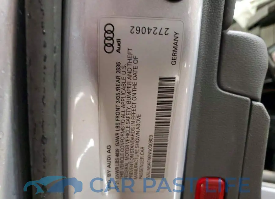 WAUABAF46NN000803# 12