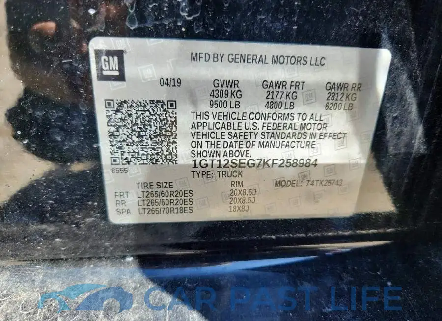 1GT12SEG7KF258984# 12