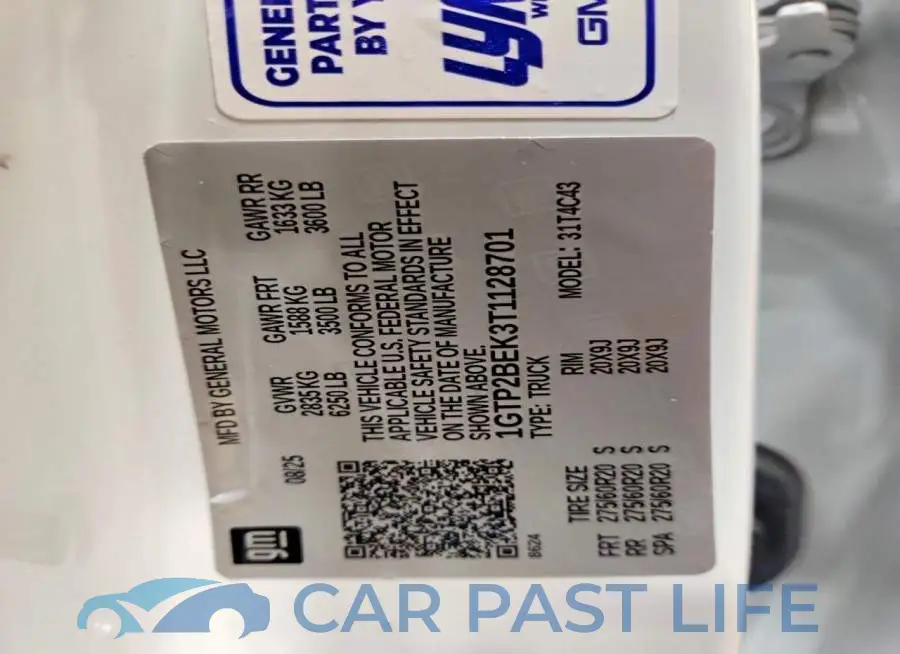 1GTP2BEK3T1128701# 12