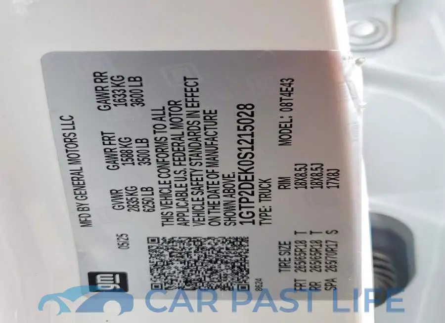 1GTP2DEK0S1215028# 12