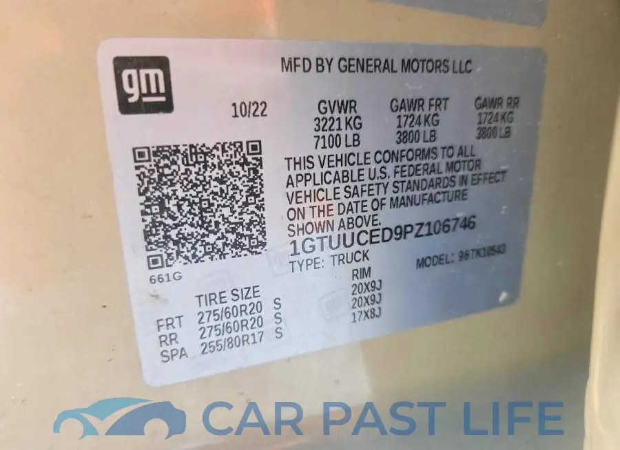1GTUUCED9PZ106746# 12
