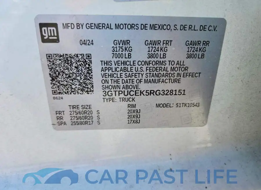 3GTPUCEK5RG328151# 12