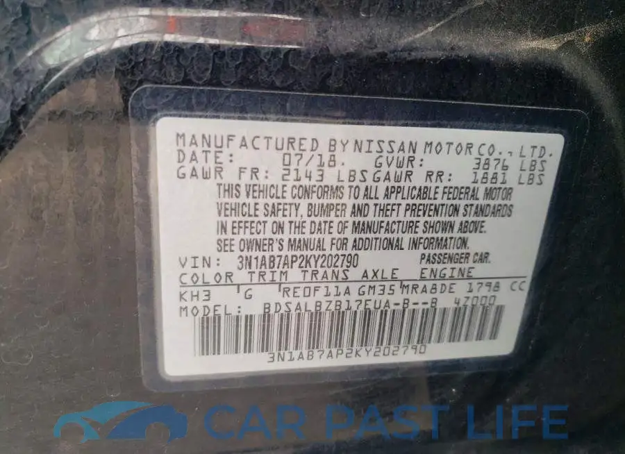 3N1AB7AP2KY202790# 12