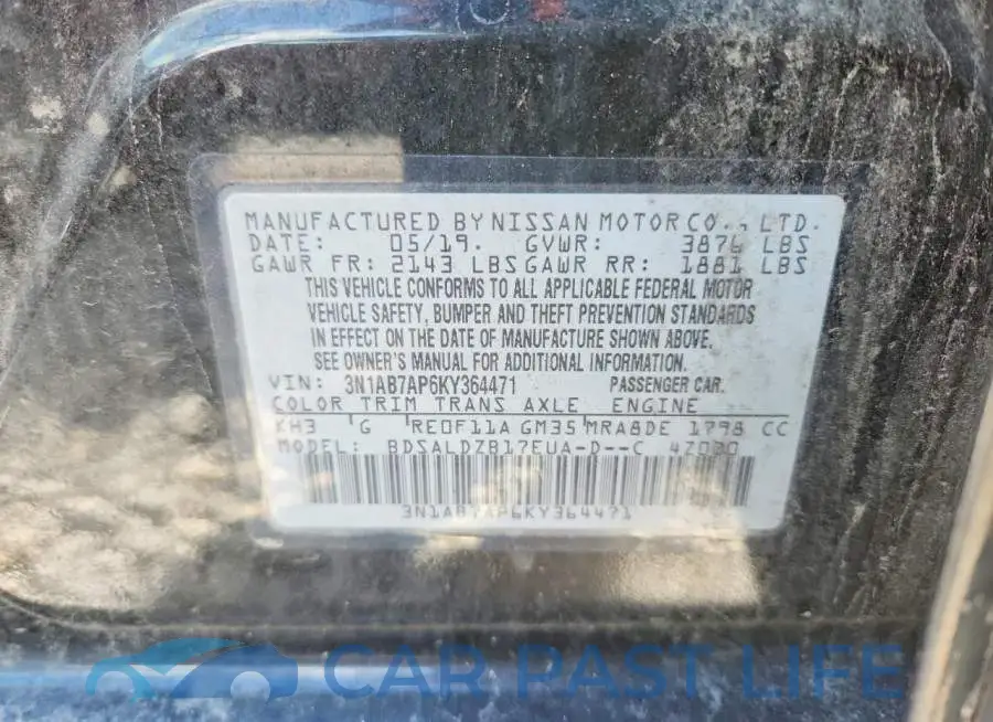 3N1AB7AP6KY364471# 12