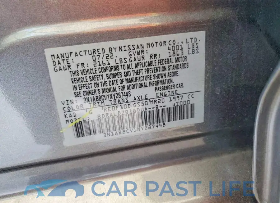 3N1AB8CV1NY287448# 12