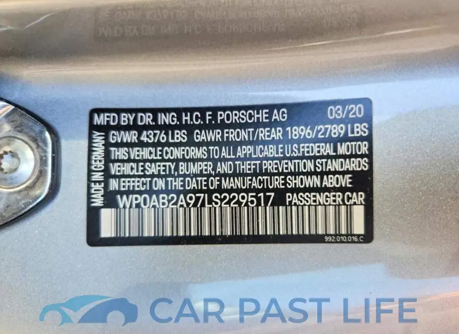 WP0AB2A97LS229517# 12