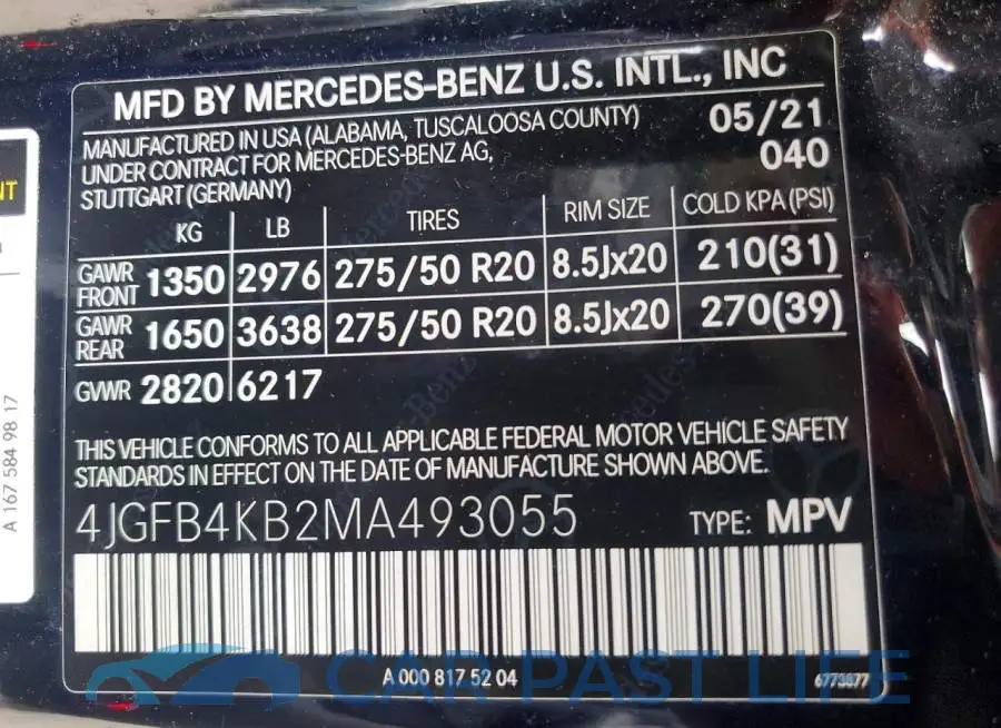 4JGFB4KB2MA493055# 13