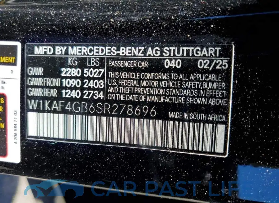 W1KAF4GB6SR278696# 12