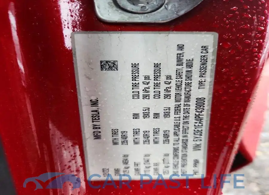5YJ3E1EA4PF439008# 13