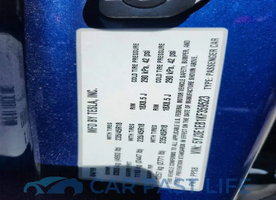 5YJ3E1EB1KF359523# 12