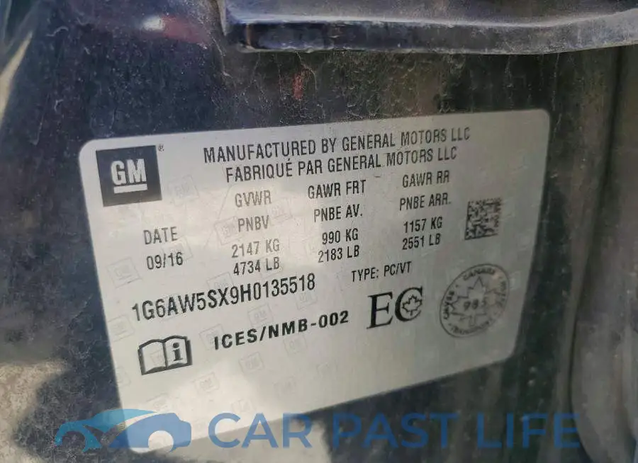 1G6AW5SX9H0135518# 12